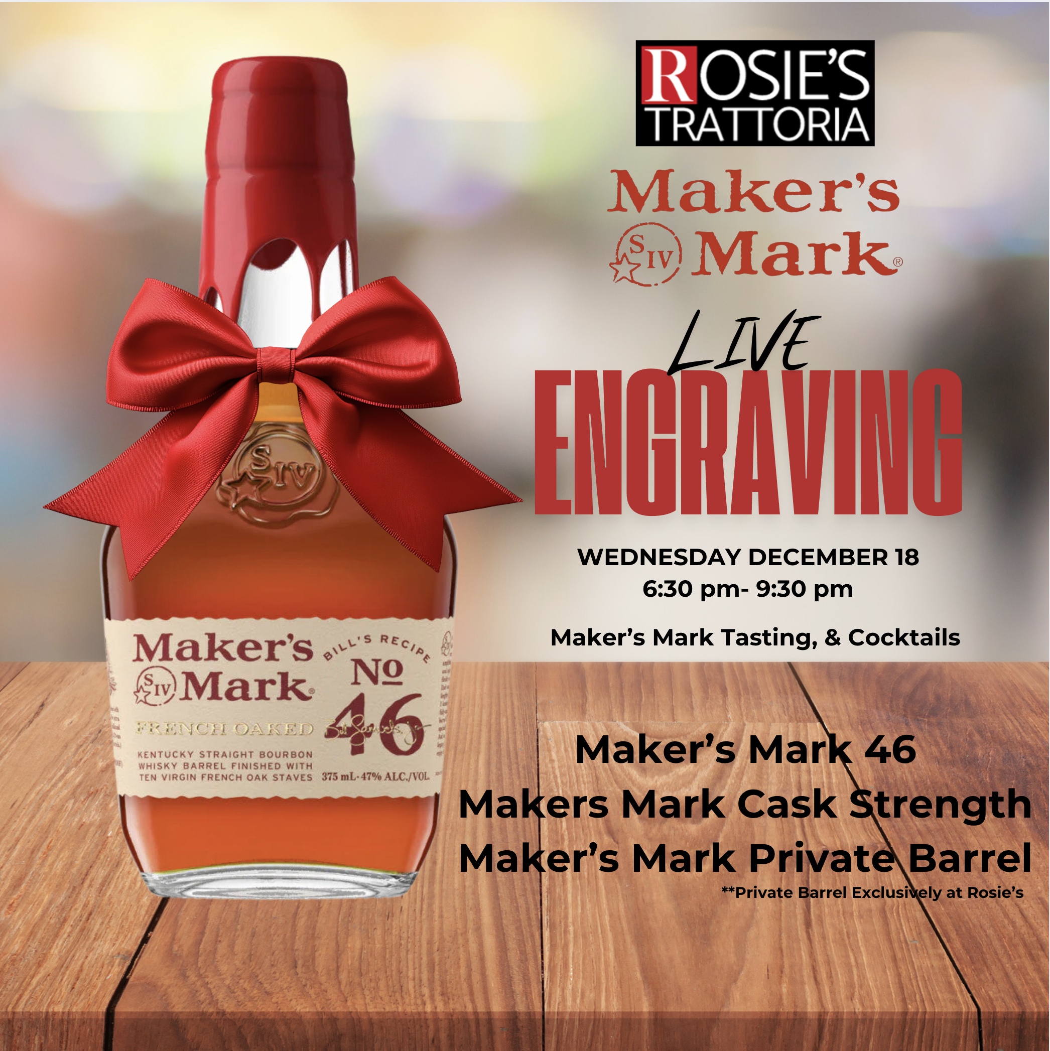 Maker’s Mark Live Engraving